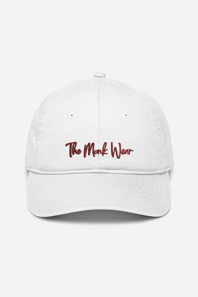 White Baseball Cap with Red design