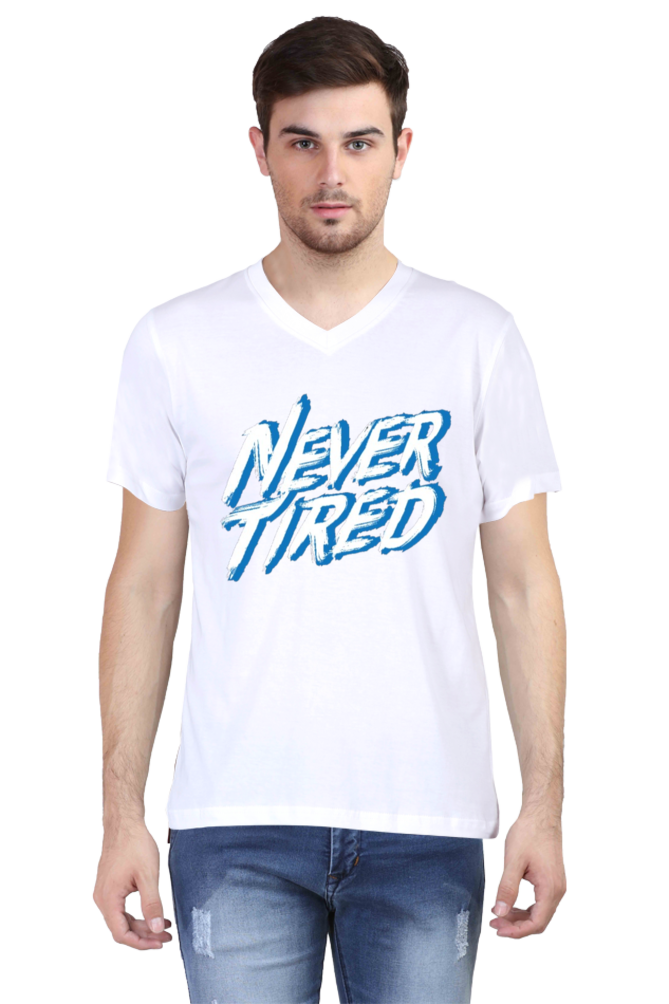 V-neck Half sleeve Trendy Slogan T-shirt