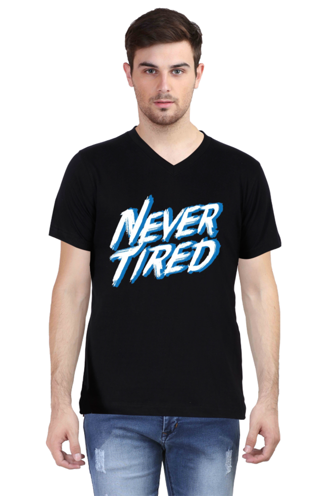 V-neck Half sleeve Trendy Slogan T-shirt