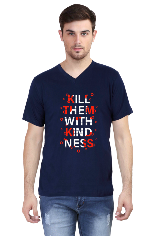 V-neck Half sleeve Trendy Slogan T-shirt
