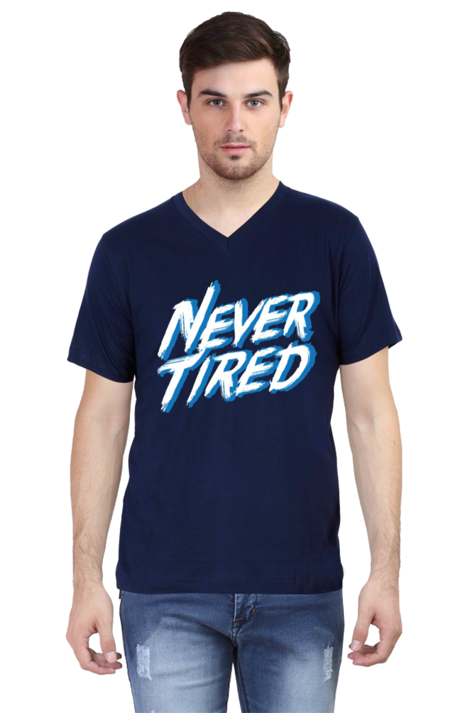 V-neck Half sleeve Trendy Slogan T-shirt