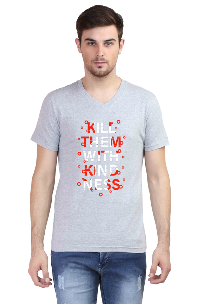 V-neck Half sleeve Trendy Slogan T-shirt
