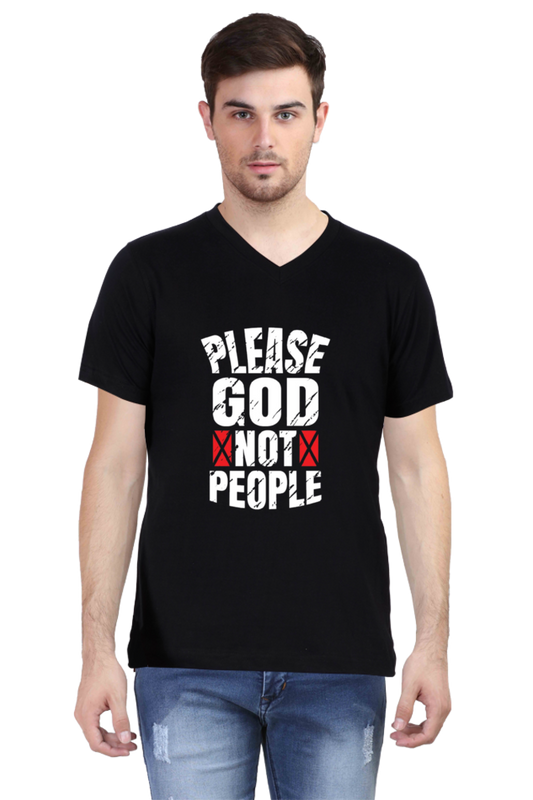 V-neck Trendy Slogan T-shirt