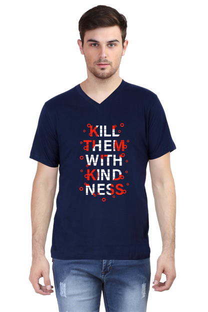 V-neck Half sleeve Trendy Slogan T-shirt