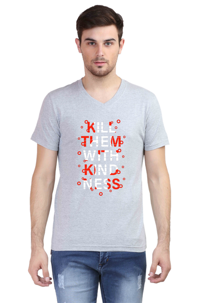 V-neck Half sleeve Trendy Slogan T-shirt